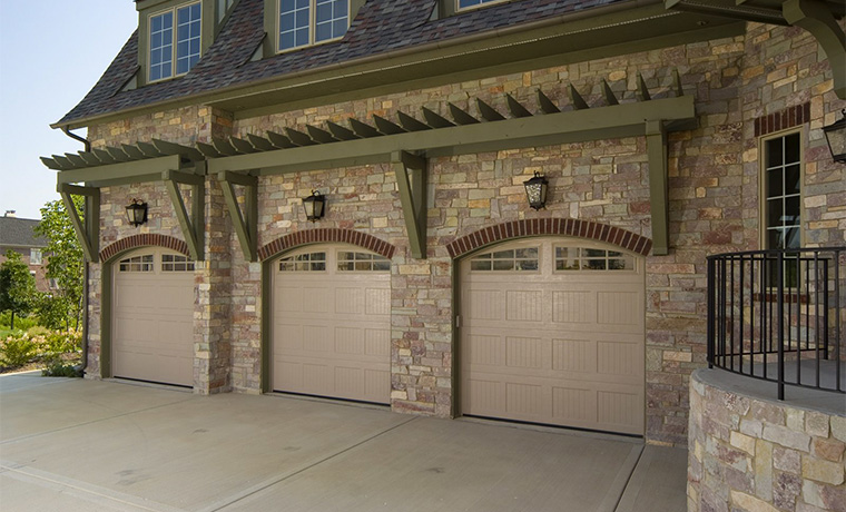 Recessed Carriage Panel House Garage, Arched Garage Doors With Windows