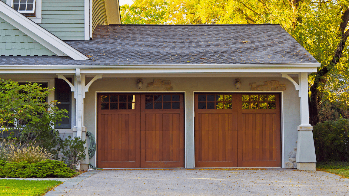 wooden garage door