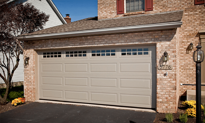 tan residential garage door